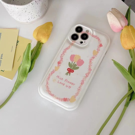 cute heart shape Tulip Silicone 13 pro max Phone cover's discount tags