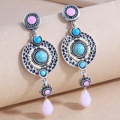 Fashionable Retro Simple Round Matching Water Drop Alloy Ear Studs