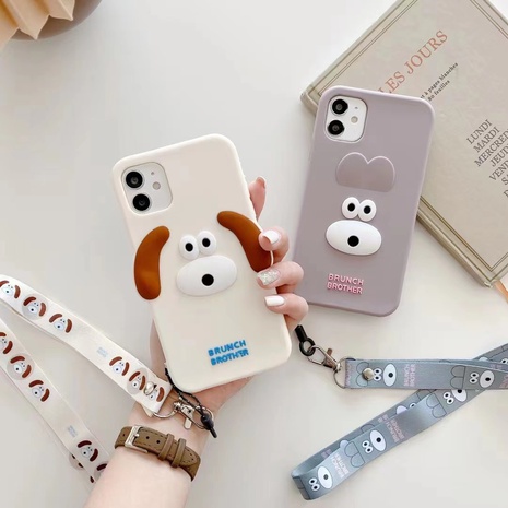 Cute white grey puppy Cartoon Silicone 11 iphone case's discount tags
