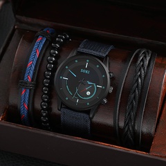 Fashion blue Woven Nylon Strap Men's Sports Quartz Watch wristband