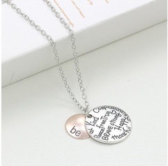 Fashion Letter Tag Short Letter Round Alloy Necklace