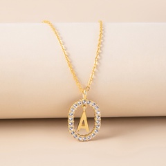 Fashion Diamond Letters Simple Pendant Alloy Necklace