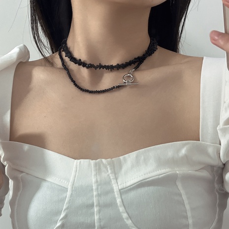 Retro Kies Perlen Spezielle-Interesse Twin Design Gefühl Halskette's discount tags
