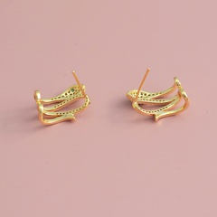 New Simple style Snake shape copper inlaid zircon Earrings