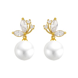 2022 New style Zircon Butterfly Pearl pendant copper inlaid rhinestone Earringspicture10