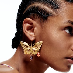 Fashion Creative Bohemian Hollow Butterfly Pattern Alloy Earrings