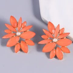 2022 New Candy Color Alloy Earrings Small Colorful Flowers Diamond Stud Earrings