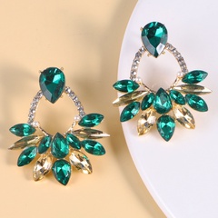 Vintage Elegant Colorful Diamond Inlay Series Alloy Earrings Female