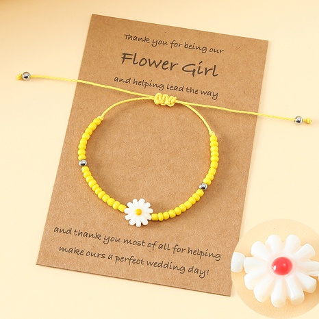 Fashion Stainless Steel Round Beads Flower Shaped Woven Bracelet's discount tags