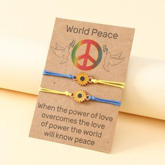 Mode Schmuck Kleine Daisy Flagge Ukraine Welt Frieden Hand Weben Armband Tragegurt