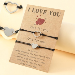 Fashion Jewelry Stainless Steel Heart-Shaped Woven Bracelet Wrist String