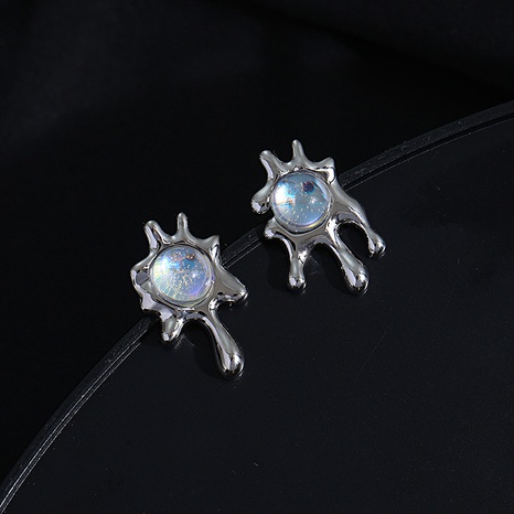 Female Irregular Geometric Shaped Lava Frosty Stud Earrings 's discount tags