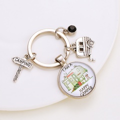 New round house pattern car Pendant alloy key chain