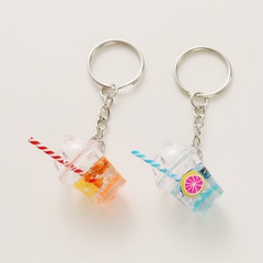 Mode Kreative Acryl Obst Trinken Tasse tasche Anhänger Keychain