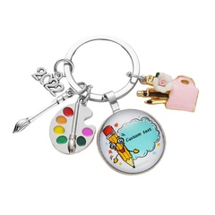 2022 New Fashion Pen Holder Painting Material Brush English Letters Apple Pendant Keychain