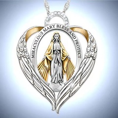 Kreative Göttin Halskette Mysterious Engel Wächter Herz Geformt Halskette Ornament