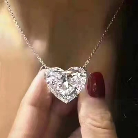 Frauen Shiny Pfirsich Herz Halskette Herz-Förmigen Anhänger Valentinstag Hochzeit Engagement Geschenk's discount tags