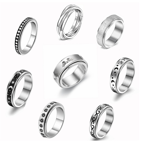 Fashion Titanium Steel Rotatable Letter Couple Rings Jewelry Wholesale's discount tags