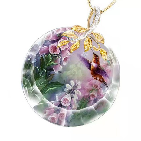 Fashion Creative Flower Bird Pendant Necklace Ornament Wholesale's discount tags
