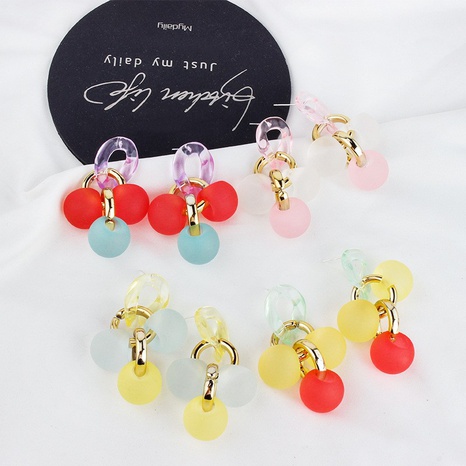 Fashion New Simple Contrast Color Female Candy Cute Resin Eardrops's discount tags