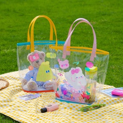 Fashion Summer Transparent Cartoon Bunny Handbag Cute Large Capacity