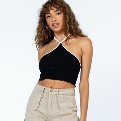Summer Casual Sexy Halter contrast color Vest Short Top