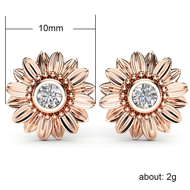 Mode Ornament Einfache Strass Daisy Stud Alloy Ohrringepicture1