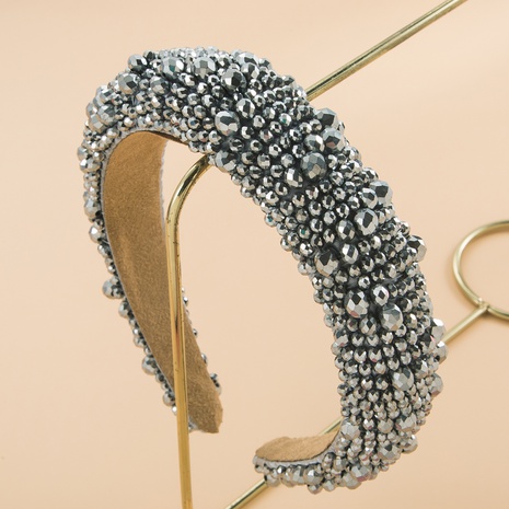 Mode Handgemachte Perlen Inlay Strass Stirnband Haar Zubehör's discount tags