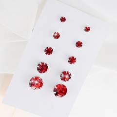 Fashion Ornament Crystal Zircon Earings Stud Set 5 Pairs