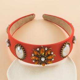 Fashion Baroque Vintage Inlay Pearl Rhinestone Flower Headband Hair Accessoriespicture12