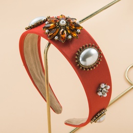 Fashion Baroque Vintage Inlay Pearl Rhinestone Flower Headband Hair Accessoriespicture8