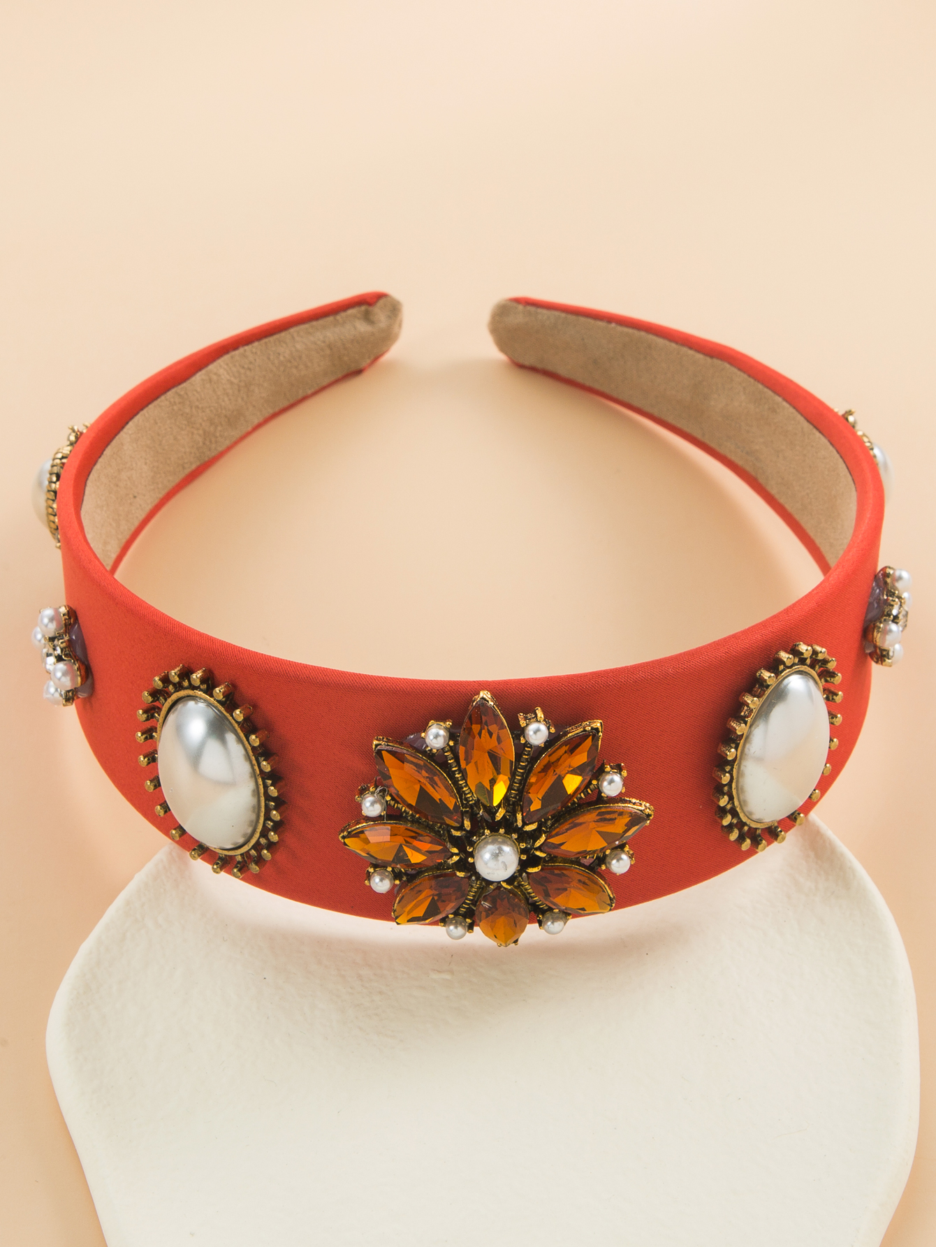 Fashion Baroque Vintage Inlay Pearl Rhinestone Flower Headband Hair Accessoriespicture6