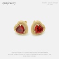 Retro style goldplated color heartshaped earringspicture22