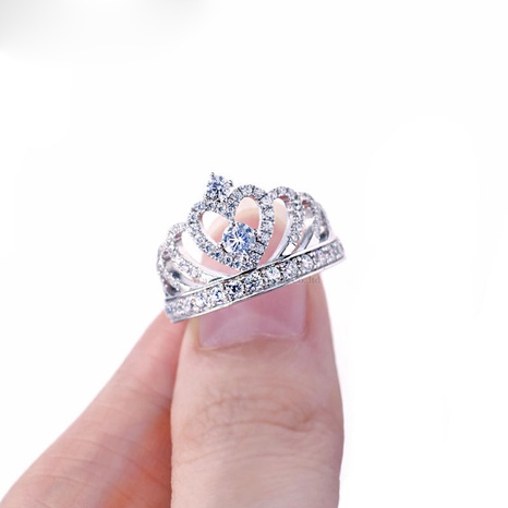 Fashion Creative Rhinestone Inlaid Crown Alloy Ring Ornament's discount tags