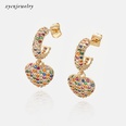 Fashion new goldplated color zircon heart earringspicture14
