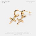 Fashion creative colored zircon cross earrings wholesalepicture15