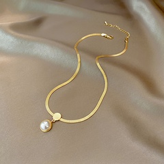 Einfache Art Und Weise Einfache Inlay Perle Anhänger Legierung Halskette