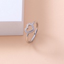 Fashion Ins Style MicroInlaid Hollow Small Heart shape Zircon copper Wedding Ringpicture10