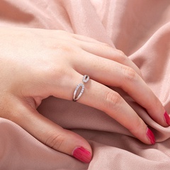 Simple Micro Inlaid Zircon Copper Wedding Ring Female Accessories