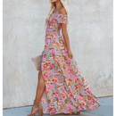 Womens Summer offNeck Tube Top Cinched Waist Split Long Dress Bohemian Dresspicture8