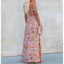 Womens Summer offNeck Tube Top Cinched Waist Split Long Dress Bohemian Dresspicture9
