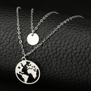 Fashion New Hollow out World Map Sequin Simple DoubleLayer Alloy Necklacepicture9