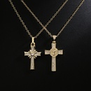 Fashion Copper 18K Gold Plating Zircon Cross Pendant Necklacepicture8