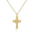 Fashion Copper 18K Gold Plating Zircon Cross Pendant Necklacepicture12