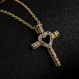 Fashion Copper 18K Gold HeartShaped Zircon Cross Pendant Necklacepicture12