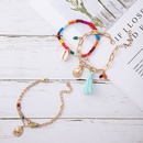 Fashion Color RiceShaped Beads Stringed Beads Shell ThreeLayer Ethnic Style Tassel Bracelet Setpicture7