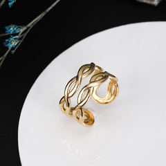 Fashion New Stainless Steel Female Hollow Winding Adjustable Ring Simple