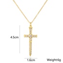 Fashion Copper 18K Gold Micro Inlaid Zircon Cross Pendant Necklacepicture9