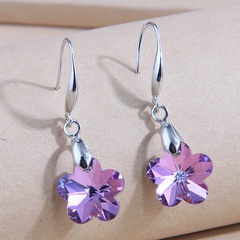 Fashion Simple Plum Blossom Crystal Flower Geometric Alloy Earrings