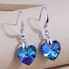Fashion Simple Heart of the Blue Ocean Crystal Alloy Earrings